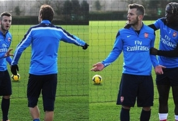 Jack Wilshere và Flamini cãi nhau to trên sân tập